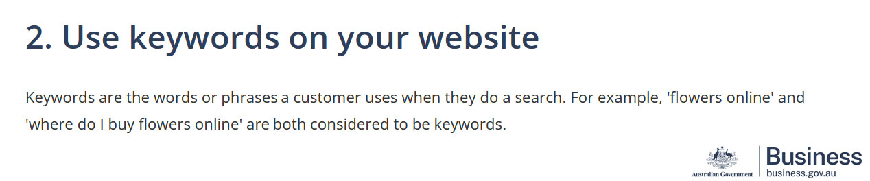 use keywords on your site